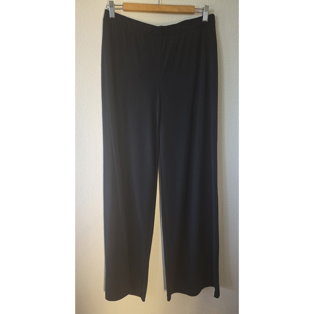 Chico's Pants Women Size 1 Black Solid Casual Straight Trousers Slacks